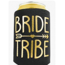 Can Cooler - Bride Tribe with Arrow Black with Gold Writing